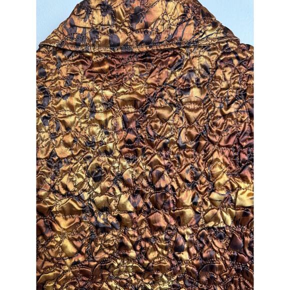 Vintage Once Again Blazer Womens M textured Quilted Tapestry Gold Brown Button - Picture 6 of 9